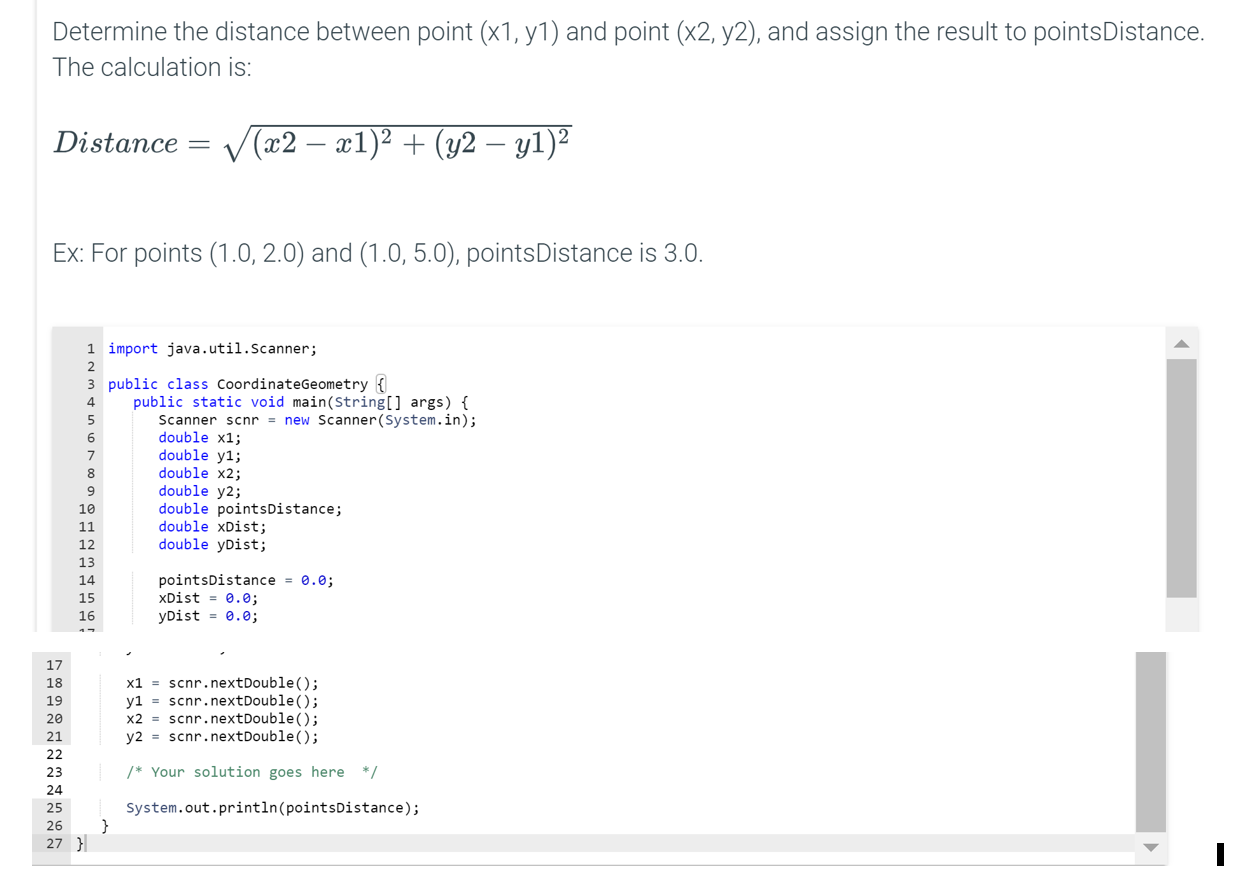 Solved Determine The Distance Between Point (x1, Y1) And | Chegg.com