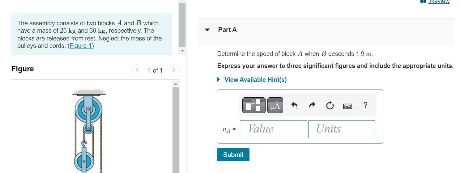 Solved The Assembly Consists Of Two Blocks A And B Which | Chegg.com