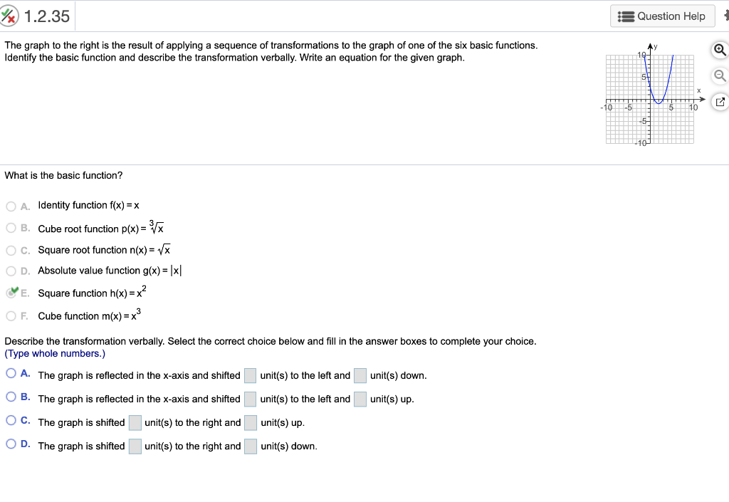 Solved % 1.2.35 s Question Help The graph to the right is | Chegg.com