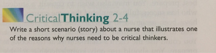 critical thinking scenarios with suggested answers