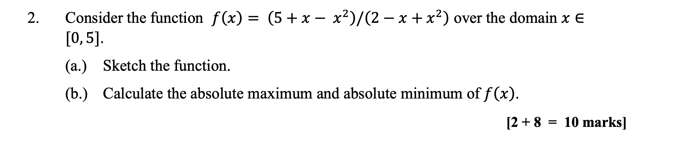 solved-2-consider-the-function-f-x-5-x-x2-2-x-chegg