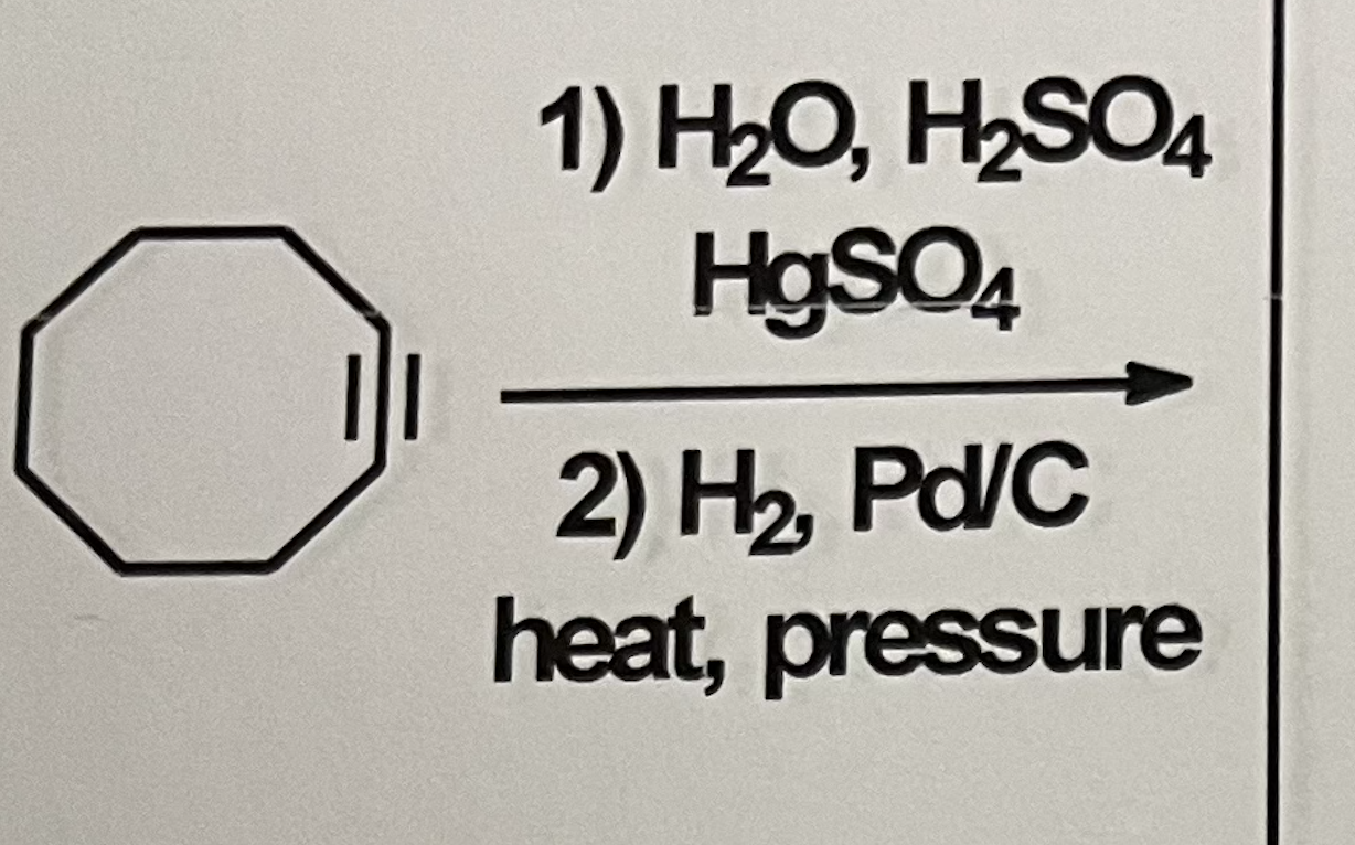 Solved 1) H20, H2SO4 HgSO4 2) H2, PDC Heat, Pressure | Chegg.com