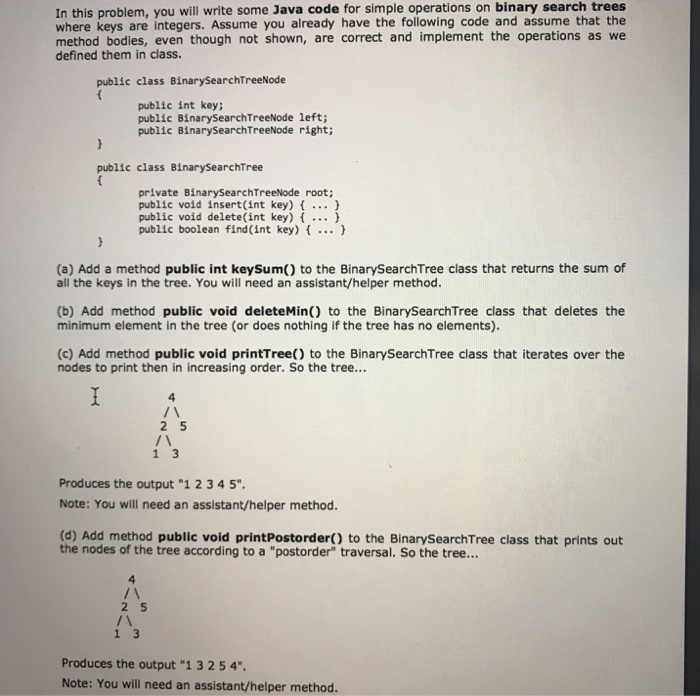 Solved In this problem, you will write some Java code for | Chegg.com