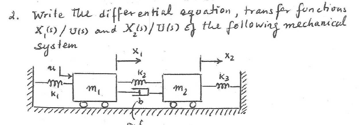 Solved 2 Write The Differential Equation Transfer