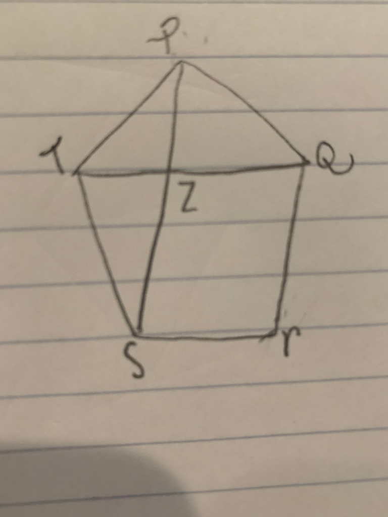 Solved PQRST is a pentagon and Z is the intersection of PS | Chegg.com