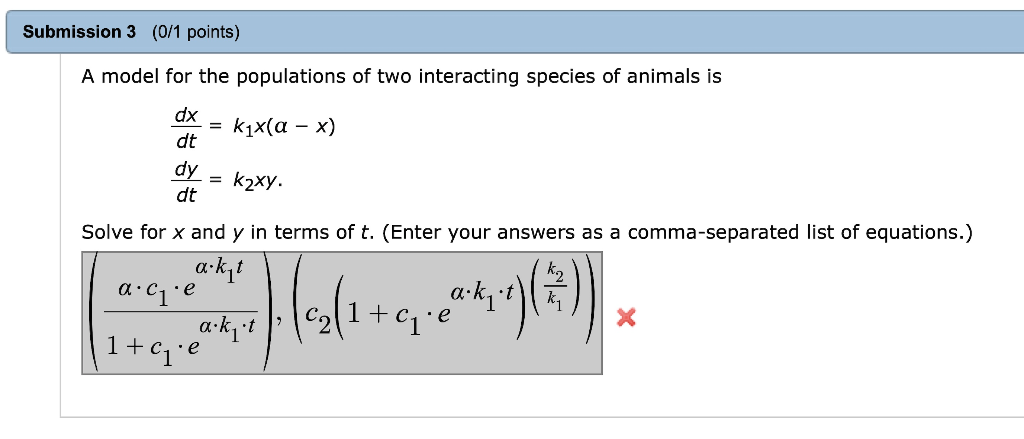 Solved A Model For The Populations Of Two Interacting | Chegg.com