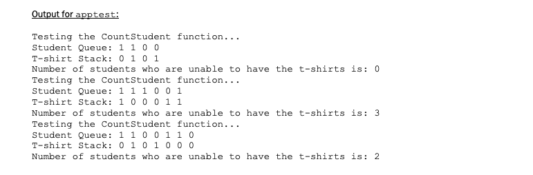 Solved In apptest.cpp, complete the implementation of the | Chegg.com