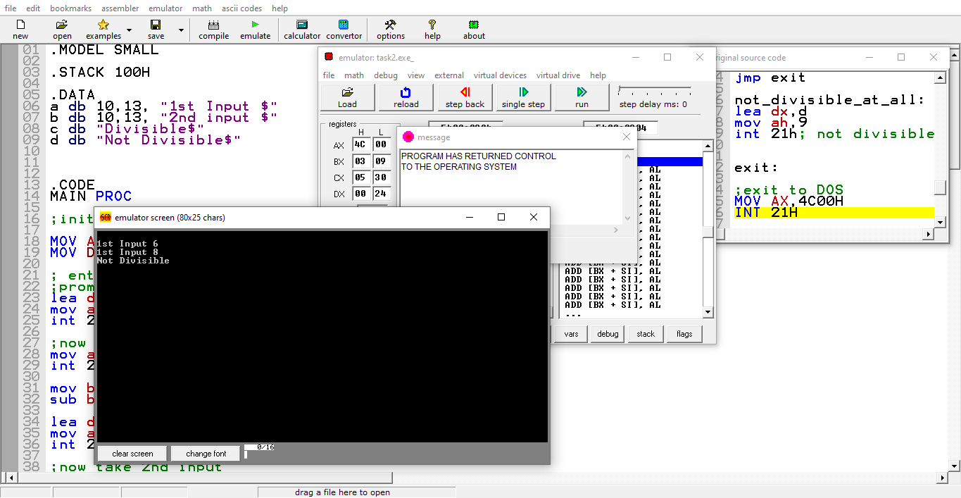 Solved Solve With Assembly Language Code By "emu8086" | Chegg.com