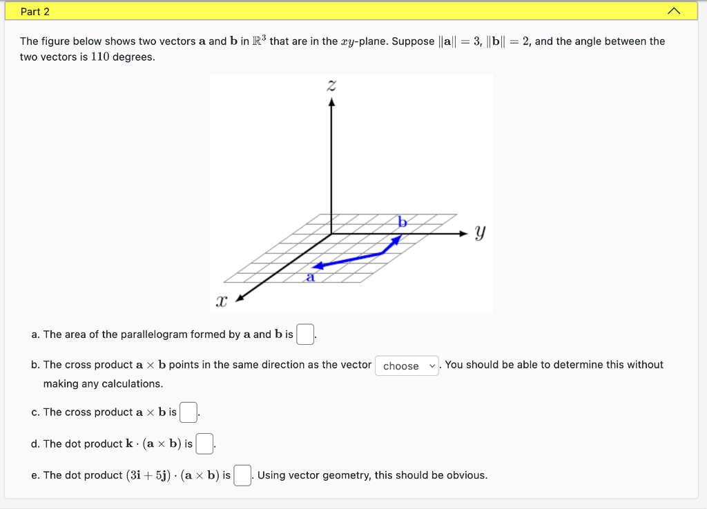 Solved The Figure Below Shows Two Vectors A And B In R3 That | Chegg.com