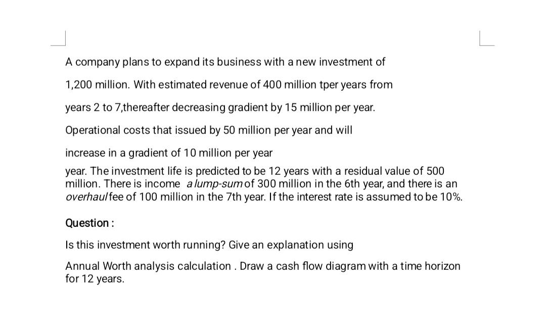 solved-a-company-plans-to-expand-its-business-with-a-new-chegg
