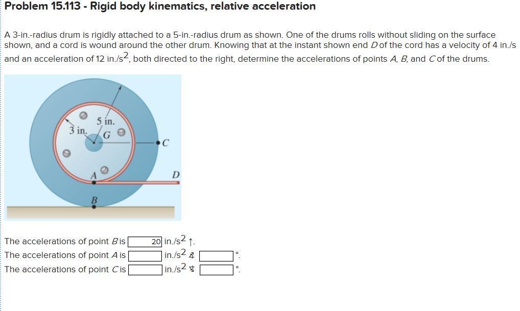 Solved Problem 15.113 - Rigid body kinematics, relative | Chegg.com