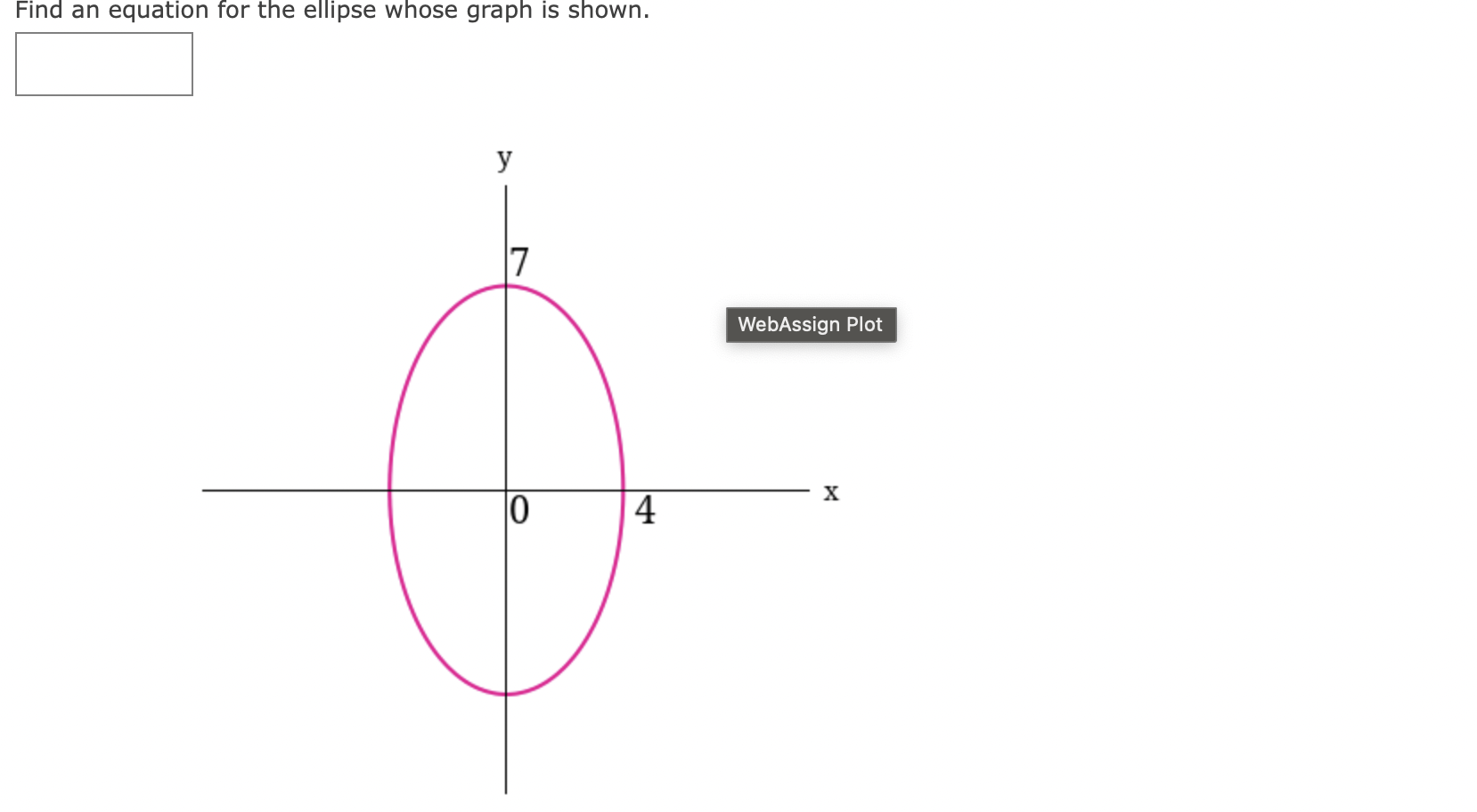 Solved Find an equation for the ellipse whose graph is | Chegg.com