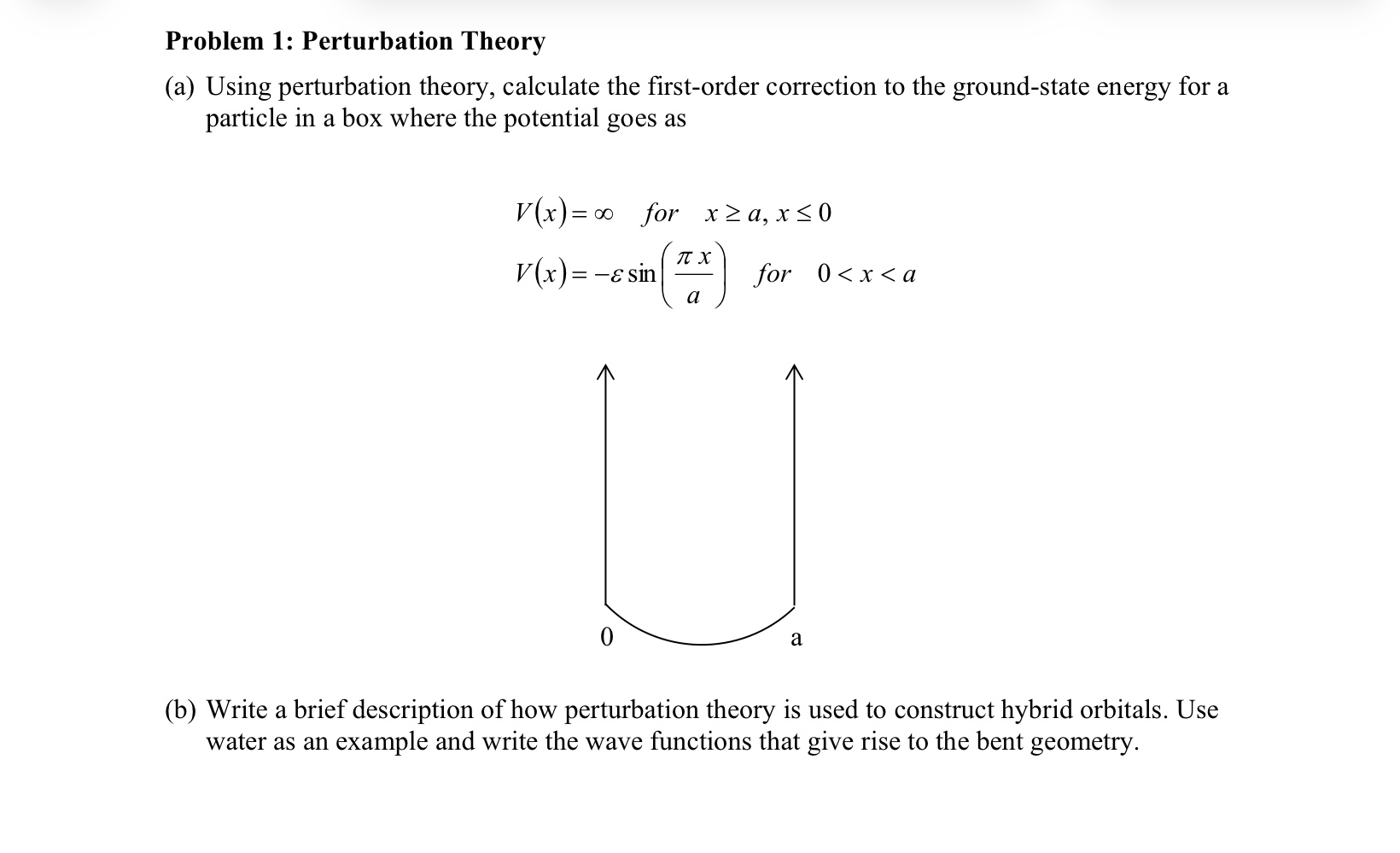 Solved Problem 1: Perturbation Theory(a) ﻿Using Perturbation | Chegg.com