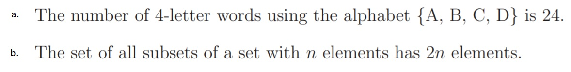 Solved A The Number Of 4 letter Words Using The Alphabet Chegg