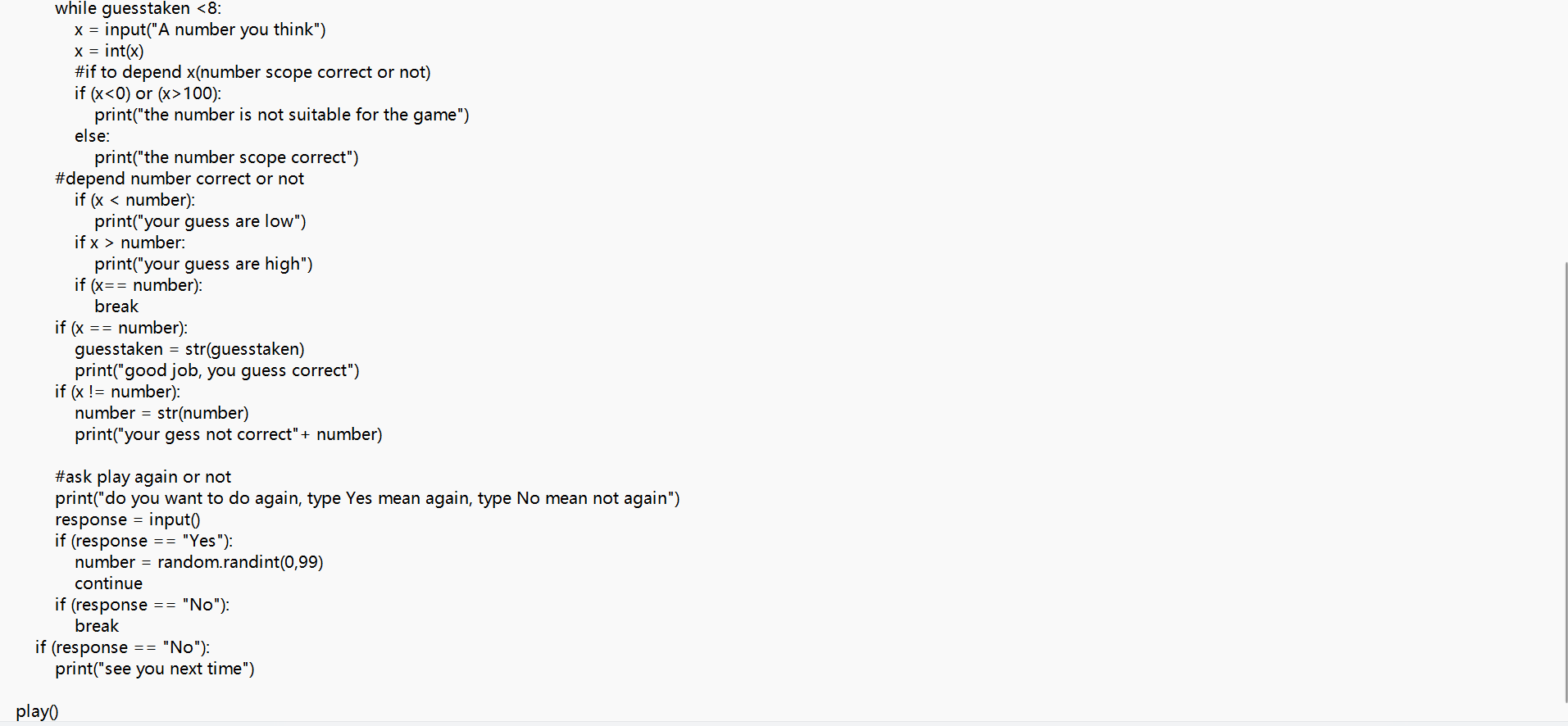 USE python. Update the number guessing game to | Chegg.com