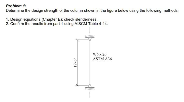 Solved Problem 1: Determine the design strength of the | Chegg.com