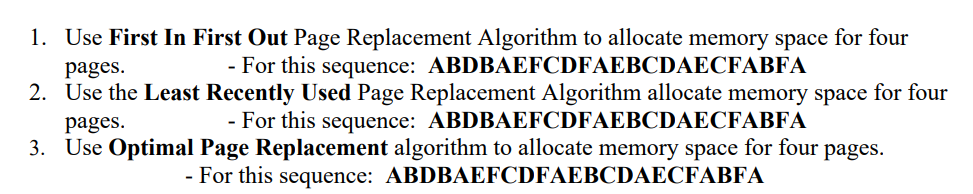 Solved 1. Use First In First Out Page Replacement Algorithm | Chegg.com
