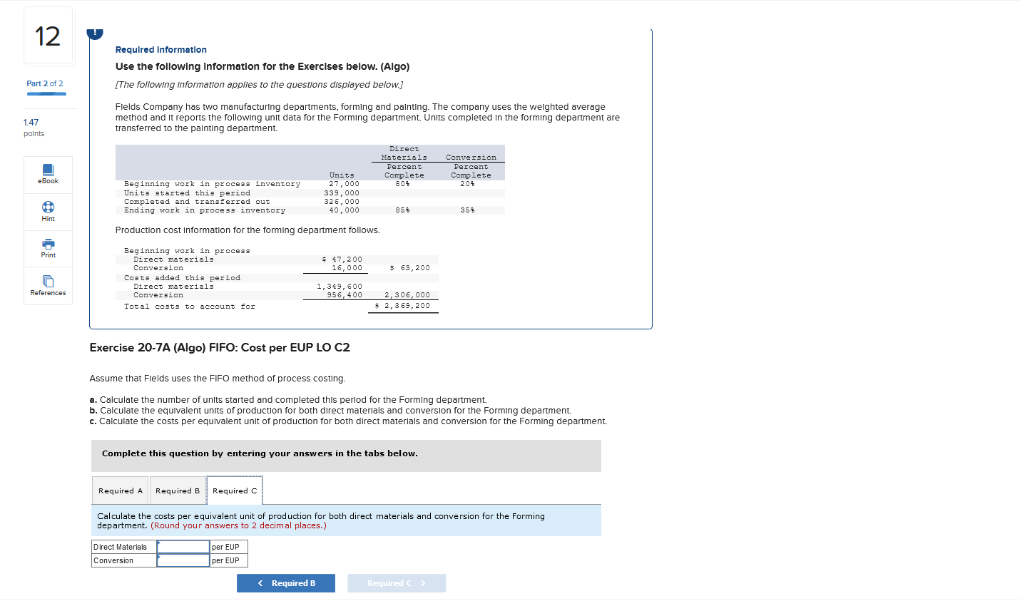 Solved Required Information Use the following Information | Chegg.com