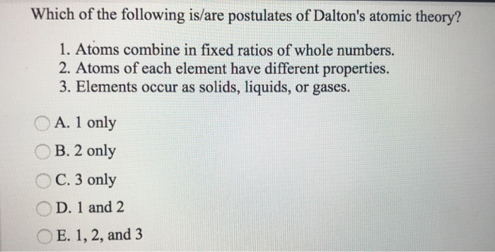 postulates of dalton