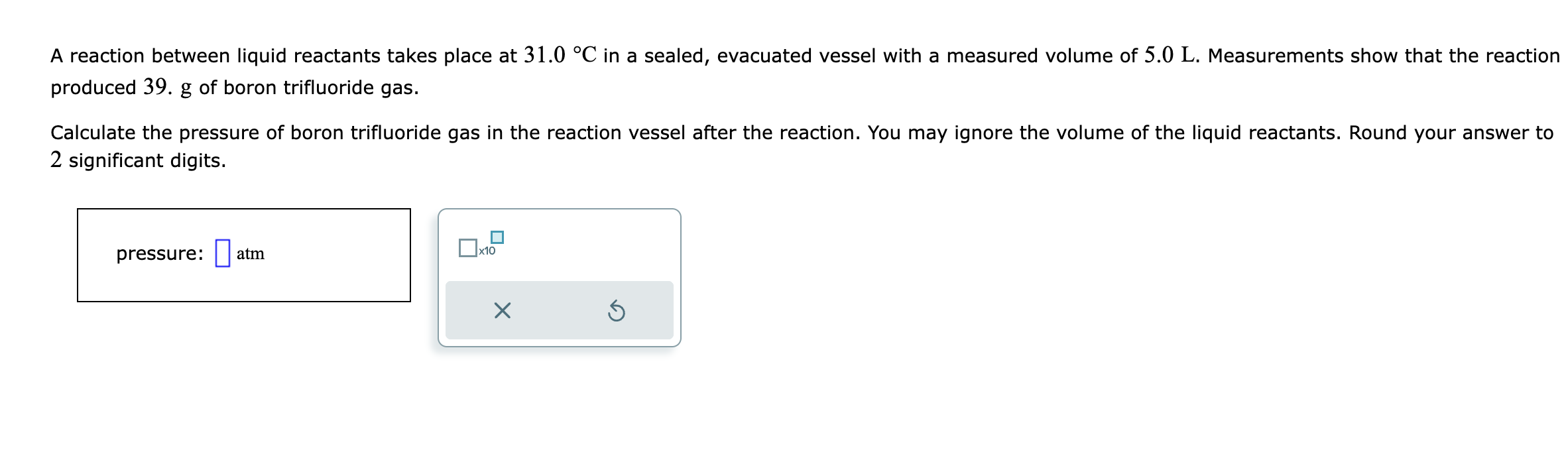 Solved A reaction between liquid reactants takes place at | Chegg.com