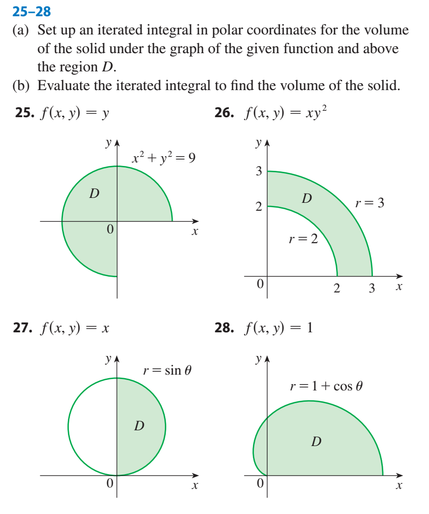 Solved 25-28 (a) Set up an iterated integral in polar | Chegg.com