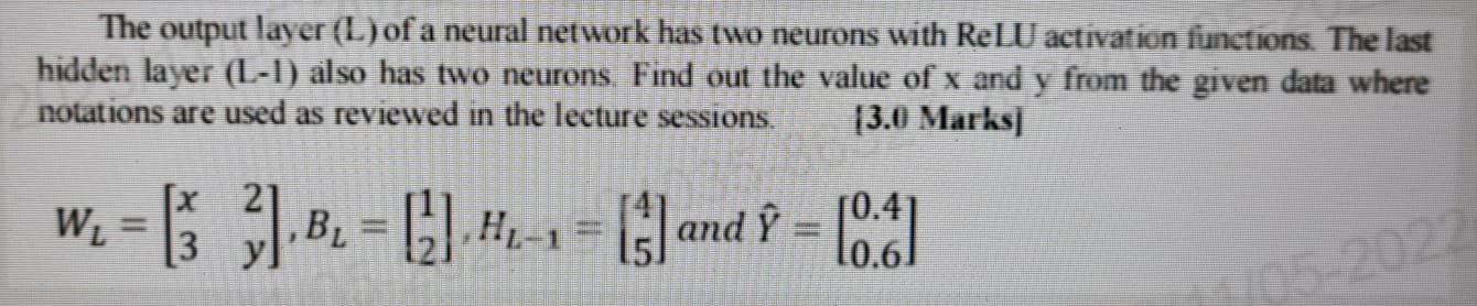 Solved The output layer (L) ﻿of a neural network has two | Chegg.com