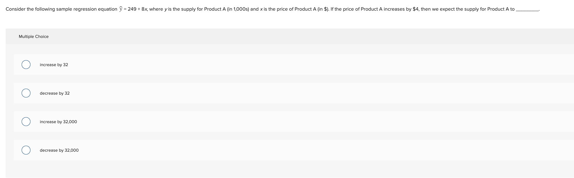 solved multiple choice $108,000 decrease $27,000... Solved Multiple Choiceincrease by 32decrease by 32increase | Chegg.com
