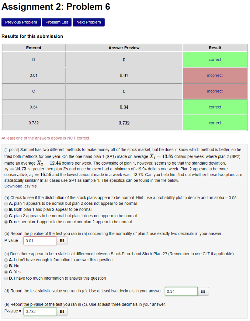 Solved Assignment 2: Problem 6 Previous Problem Problem List | Chegg.com