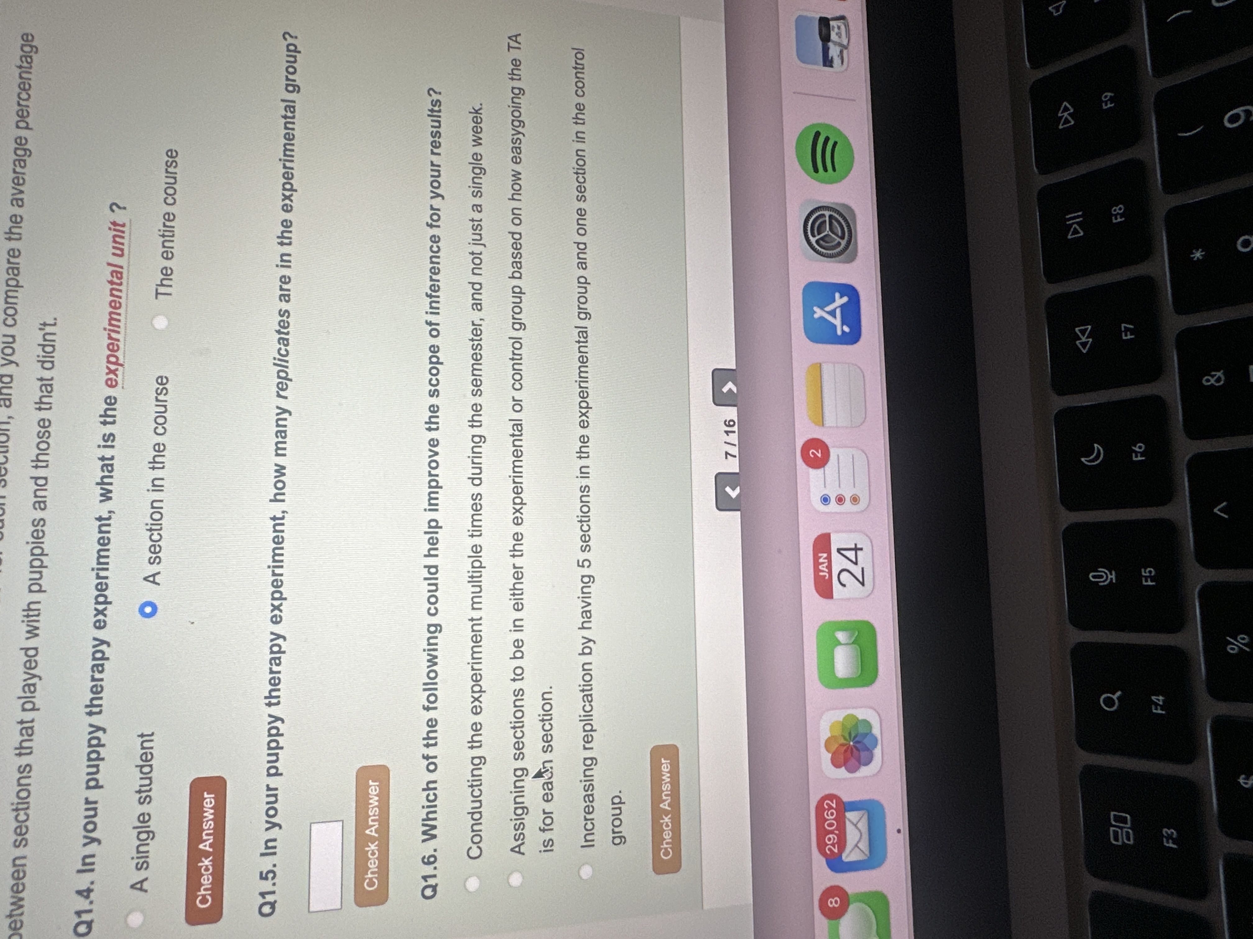 Solved setween sections that played with puppies and those | Chegg.com
