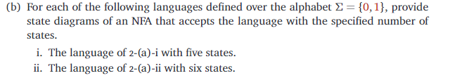 Solved (b) For each of the following languages defined over | Chegg.com