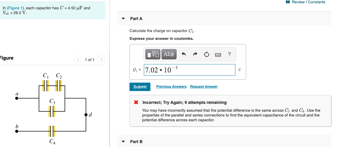 Solved 1 Review | Constants In (Figure 1), each capacitor | Chegg.com