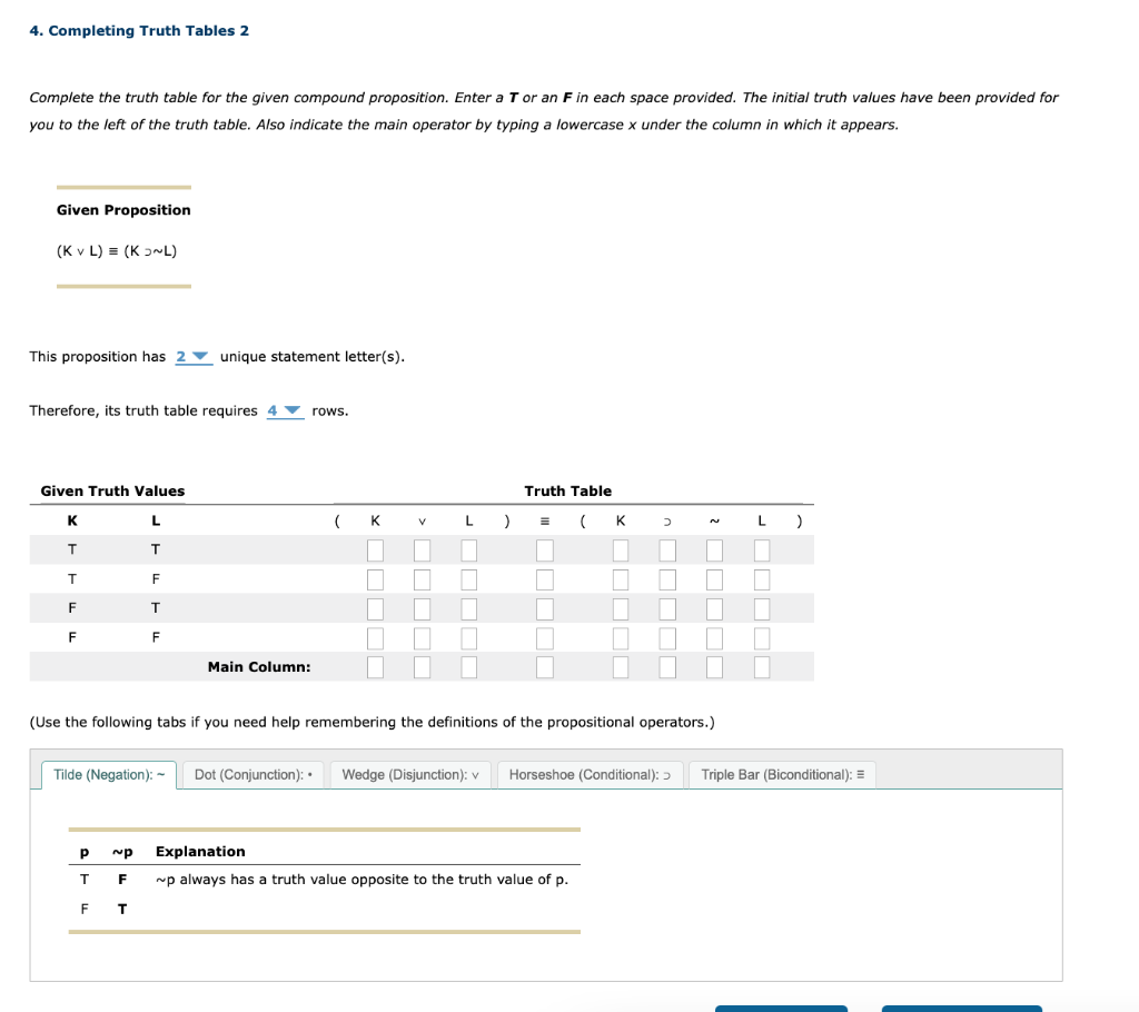 Solved Complete the truth table for the given compound | Chegg.com