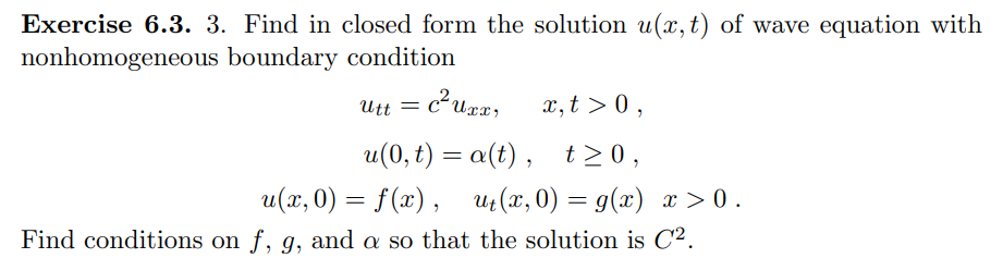 Solved Exercise 6.3. 3. Find in closed form the solution | Chegg.com