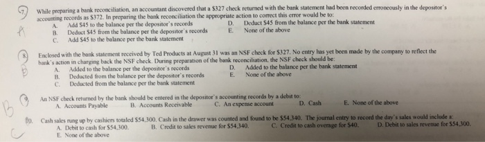 Solved: Hile Preparing A Bank Reconciliation, An Accountan... | Chegg.com