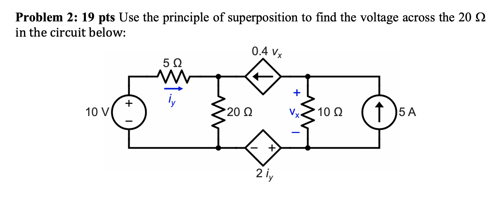 Solved Problem 2: 19 pts Use the principle of superposition | Chegg.com