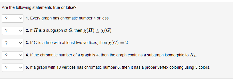 Solved Are The Following Statements True Or False 1 4433