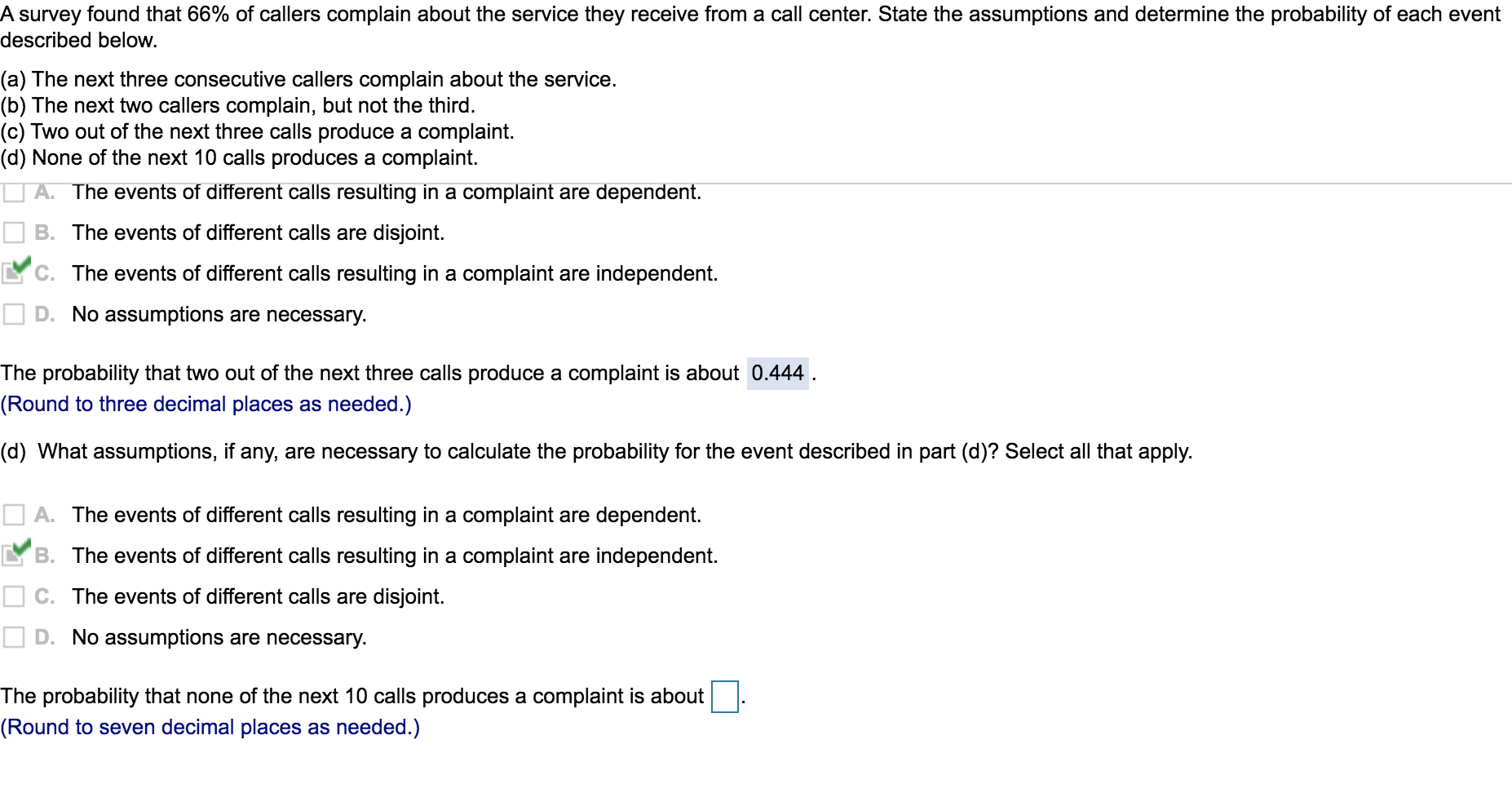 Solved A Survey Found That 66% Of Callers Complain About The | Chegg.com