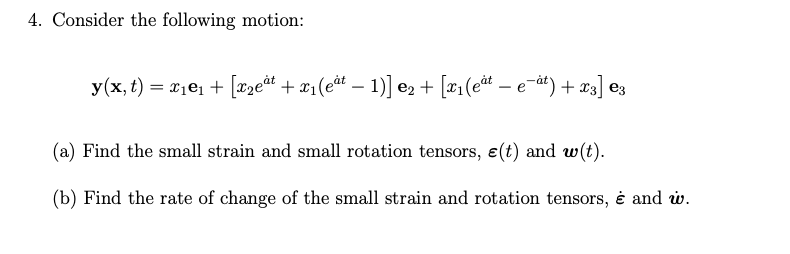 4 Consider The Following Motion Y X T 1 Chegg Com