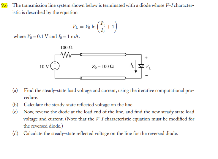 Solved The transmission line system shown below is | Chegg.com