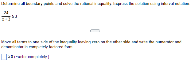 Solved Determine all boundary points and solve the rational | Chegg.com