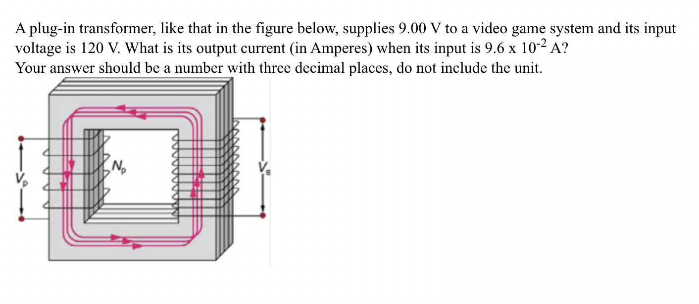 Solved A plug-in transformer, like that in the figure below, | Chegg.com