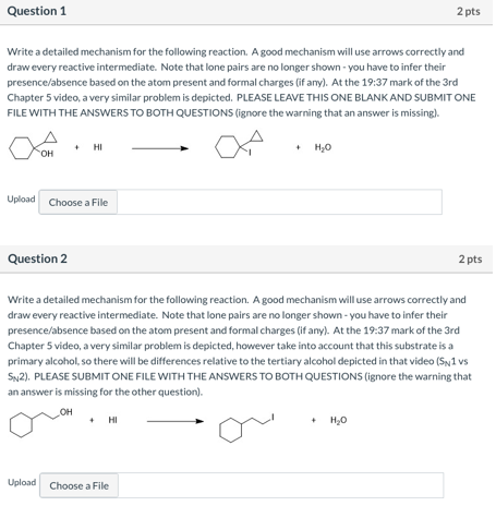 Solved Question 1 2 pts Write a detailed mechanism for the | Chegg.com