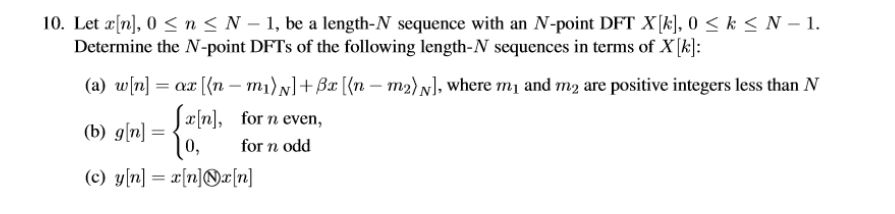 Solved 10. Let x[n], 0 | Chegg.com