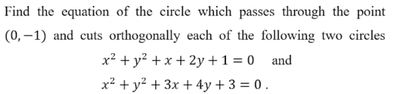 Solved Find the equation of the circle which passes through | Chegg.com