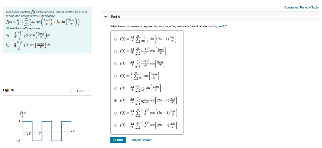 Solved Constants Periodic Table A Periodic Function F T