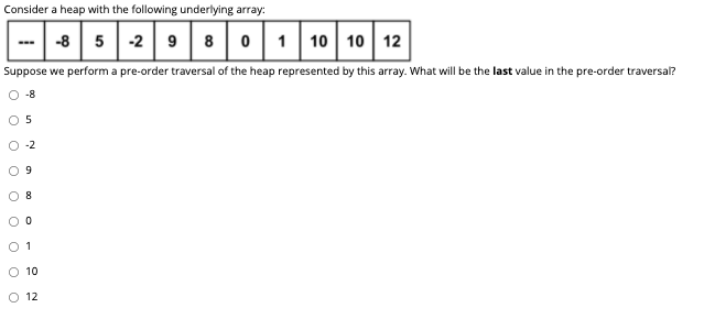 Solved O Consider a heap with the following underlying | Chegg.com