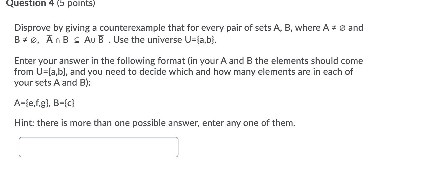 Solved Question 4 5 Points Disprove By Giving A Counter Chegg Com