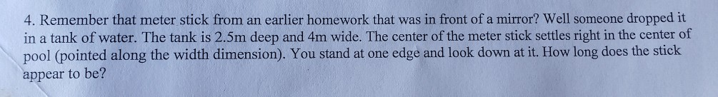 Solved 4. Remember that meter stick from an earlier homework | Chegg.com