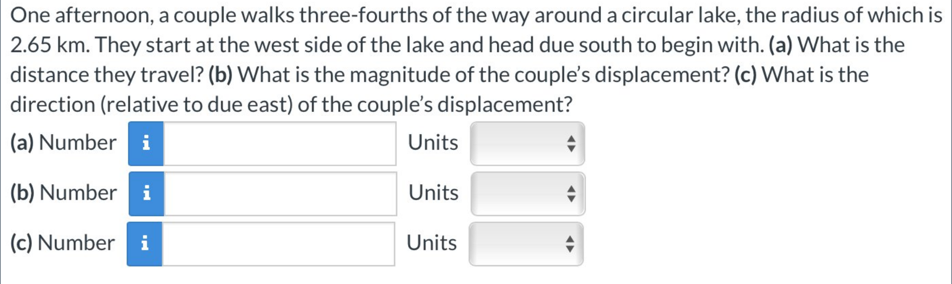 Solved One afternoon, a couple walks three-fourths of the | Chegg.com