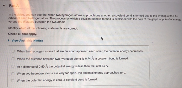 Solved Part A In the video, you can see that when two | Chegg.com